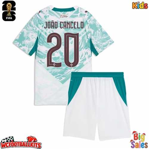Portugal Joao Cancelo #20 Replica Away Stadium Kit for Kids World Cup 2026 Short Sleeve (+ pants)
